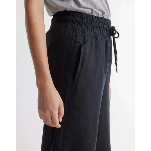 100% European Linen Wide Leg Pant NWT Large Black - Picture 3 of 8